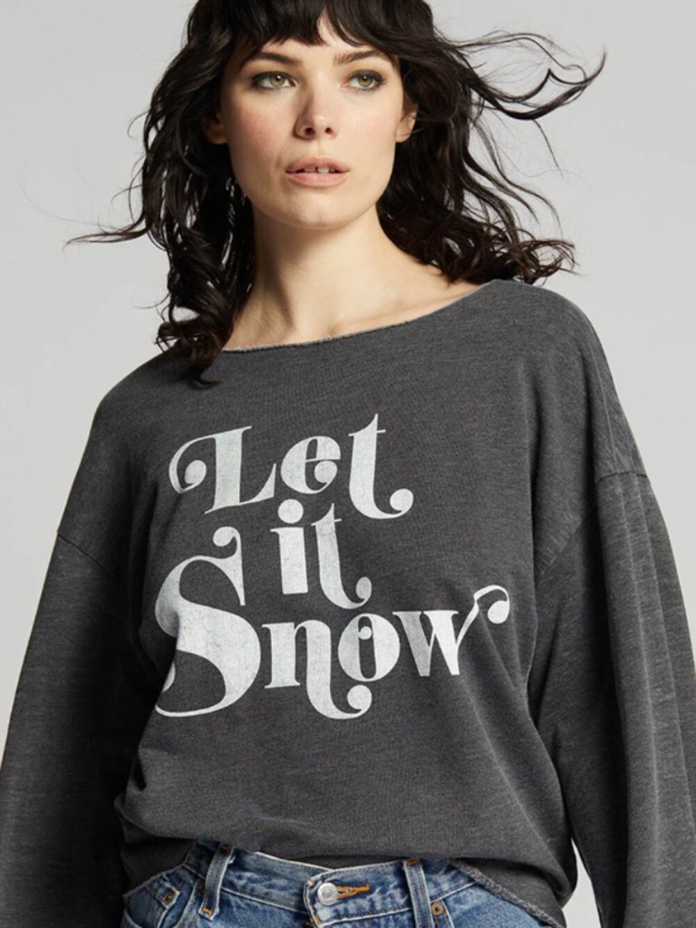 Let It Snow Bell Sleeve Tee - Large